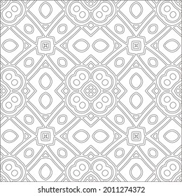 Vector geometric pattern. Repeating elements stylish background abstract ornament for wallpapers and backgrounds. Black and white pattern.