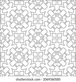 Vector geometric pattern. Repeating elements stylish background abstract ornament for wallpapers and backgrounds. Black and white pattern.