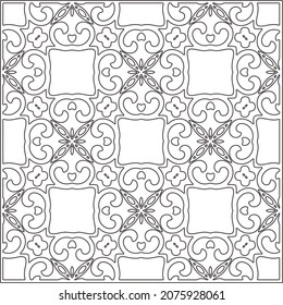 Vector geometric pattern. Repeating elements stylish background abstract ornament for wallpapers and backgrounds. Black and white pattern.