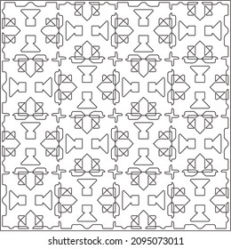 Vector geometric pattern. Repeating elements stylish background abstract ornament for wallpapers and backgrounds. Black and white pattern.