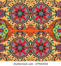 Vector geometric pattern with seamless texture. Tribal ethnic ornament.