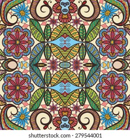 Vector geometric pattern with seamless texture. Tribal ethnic ornament.