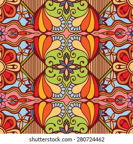 Vector geometric pattern with seamless texture. Tribal ethnic ornament.