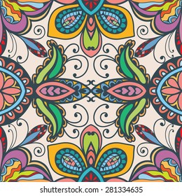Vector geometric pattern with seamless texture. Tribal ethnic ornament.