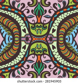 Vector geometric pattern with seamless texture. Tribal ethnic ornament.