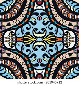 Vector geometric pattern with seamless texture. Tribal ethnic ornament.