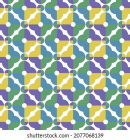 Vector geometric pattern with stylized square flowers on a white background. Ornament for textiles, packaging, templates, surfaces on the themes of nature, gardening, floristry.