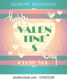 vector geometric pattern. valentine's day card