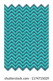 Vector geometric pattern of zigzag in turquoise tones