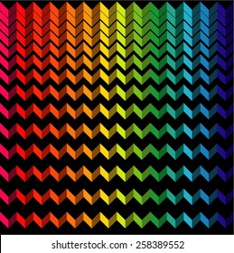  vector geometric pattern with zigzags. stylish vector background . isolated objects.  rainbow