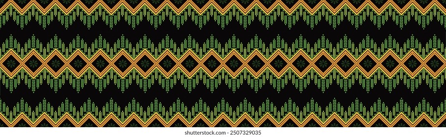 Vector geometric patterns hit green and yellow. Seamless background, comfortable pattern, suitable for printing on fabrics, textures, textiles, wallpaper, interiors, paper, patchwork.