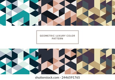  motifs géométriques de la Image vectorielle avec des couleurs luxueuses et terrestres mélangées