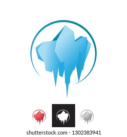 Vector Geometric Polygon Solid Iceberg Logo. Professional Business Corporate Branding Icon.