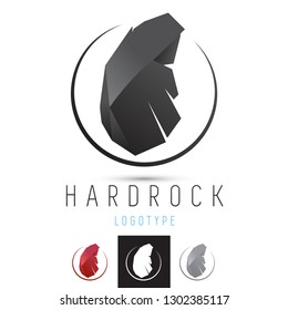 Vector Geometric Polygon Solid Rock Chunk Logo. Professional Business Corporate Branding Icon.