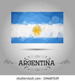 Vector geometric polygonal Argentina flag. For your design