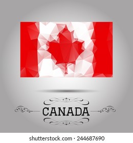 Vector geometric polygonal Canada flag. For your design