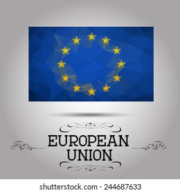 Vector geometric polygonal European Union flag. For your design