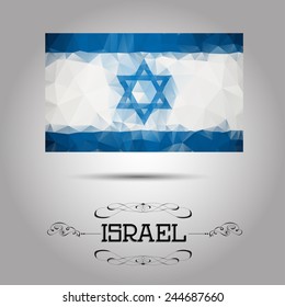 Vector geometric polygonal Israel flag. For your design