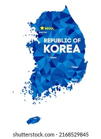 Mapa polígonal vectorial geométrico de Corea del Sur