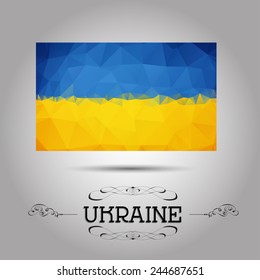 Vector geometric polygonal Ukraine flag. For your design