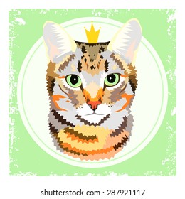 vector geometric portrait of a cat