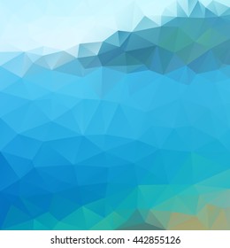 vector geometric poylgonal background of summer seascape 