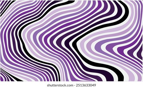 Linhas geométricas vetoriais roxas. Vetor ilustração ondas marmoreando fundo, roxo, papel de parede gráfico design.Wavy Turbilhão Sem emenda padrão.