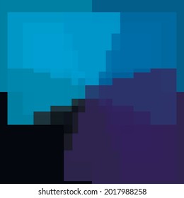 Pirámide geométrica vectorial hecha de cuadrados de colores azules
