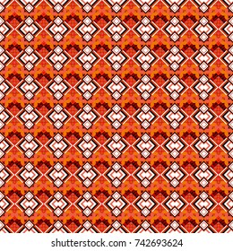 Vector geometric red, orange and white seamless background.