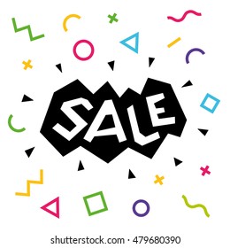Vector geometric sale text banner template