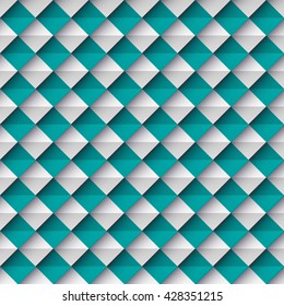 Vector geometric seamless abstract background with square, stylized as paper.