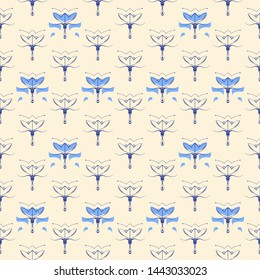 Vector geometric seamless floral pattern. For digital paper, textile print, page fill.