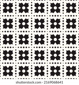 Vector Geometric Seamless Monochrome Pattern
