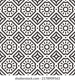 Vector Geometric Seamless Monochrome Pattern
