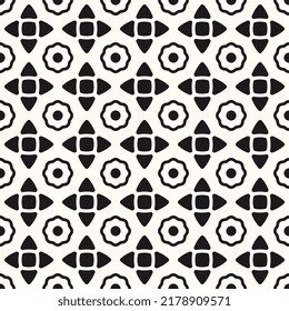 Vector Geometric Seamless Monochrome Pattern