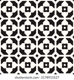 Vector Geometric Seamless Monochrome Pattern