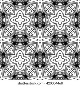 Vector geometric seamless monochrome pattern. Black and white texture