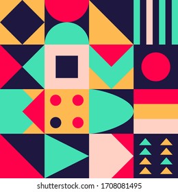 vector geometric seamless pattern. Abstract creative unusual attention-grabbing background. Artistic  design with geometric shapes. color background for poster, wallpaper, wrapper, textile, flyer