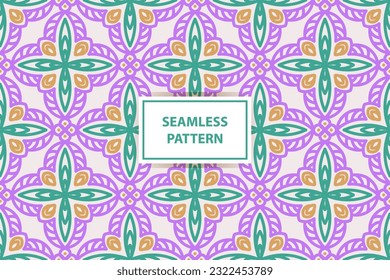 Vector geometric seamless pattern. Abstract graphic background with squares, lines, grid. Ethnic style ornament. Repeat vintage design for decor, print