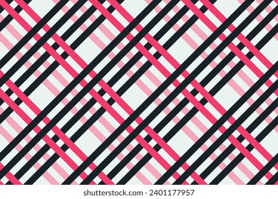 Vector geometric seamless pattern. Abstract graphic background with squares, lines, grid. Simple geo texture. pink, black and white color. Ethnic style ornament. Repeat vintage design for decor, print