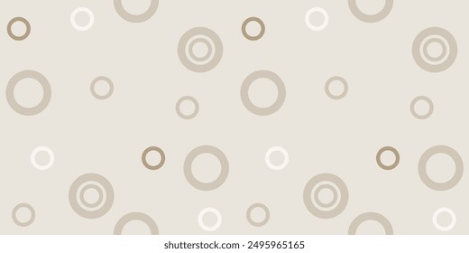 Vector geometric seamless pattern. Abstract graphic background with pastel brown circle on brown background. 