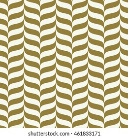 Vector geometric seamless pattern, abstract endless composition created with wavy lines. Yellow background with undulate curves.