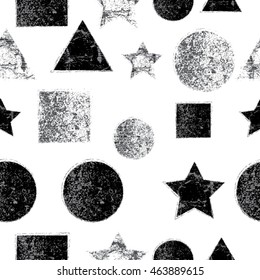 Vector Geometric Seamless Pattern . Abstract wallpaper with grunge shapes.
