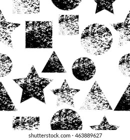 Vector Geometric Seamless Pattern . Abstract wallpaper with grunge shapes.