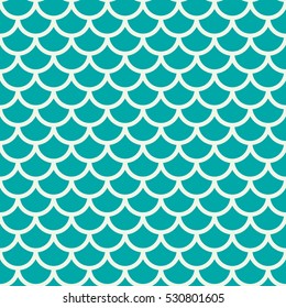 Vector geometric seamless pattern, abstract endless composition created with overlay circular shapes. Fish scale theme colorful background. Stock Vector