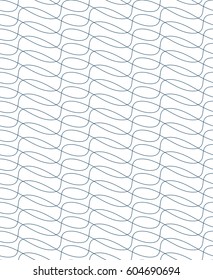 Vector geometric seamless pattern, abstract endless composition created with wavy lines. Black and white background with intertwine thin lines.