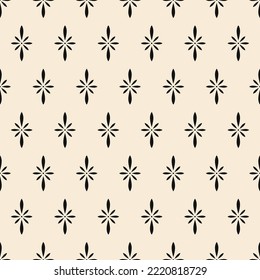 Vector geometric seamless pattern in beige and black colors with diaper ornament. Classic design is perfect for textile, interior decor, invitations, cards, etc