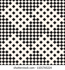 Vector geometric seamless pattern. Checkered plaid ornament. Black and white texture with squares. Ethnic tribal style graphic background. Abstract repeat design for decor, fabric, clothing, textile