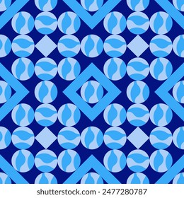Vector - Geometric seamless pattern, circles, balls, and square