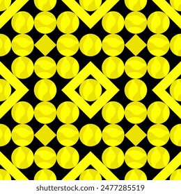 Vector - Geometric seamless pattern, circles, balls, and square